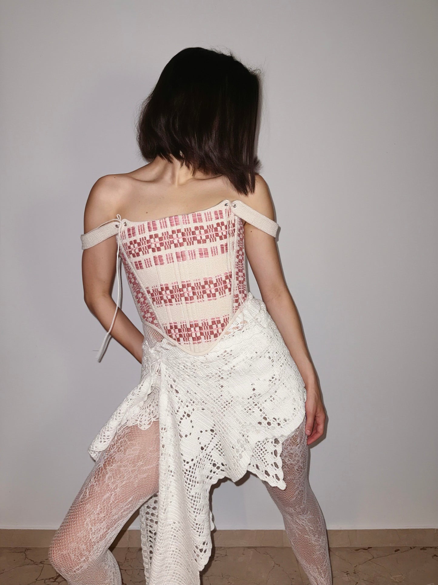 Romanian handwoven folk corset, M