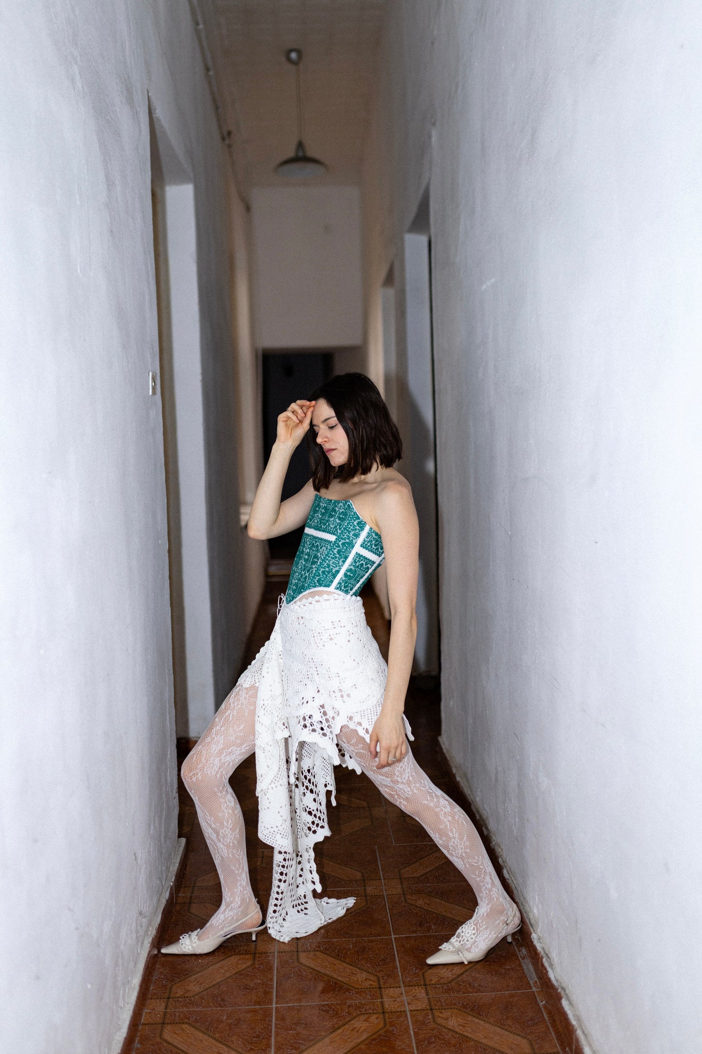 Romanian handwoven folk corset, XS