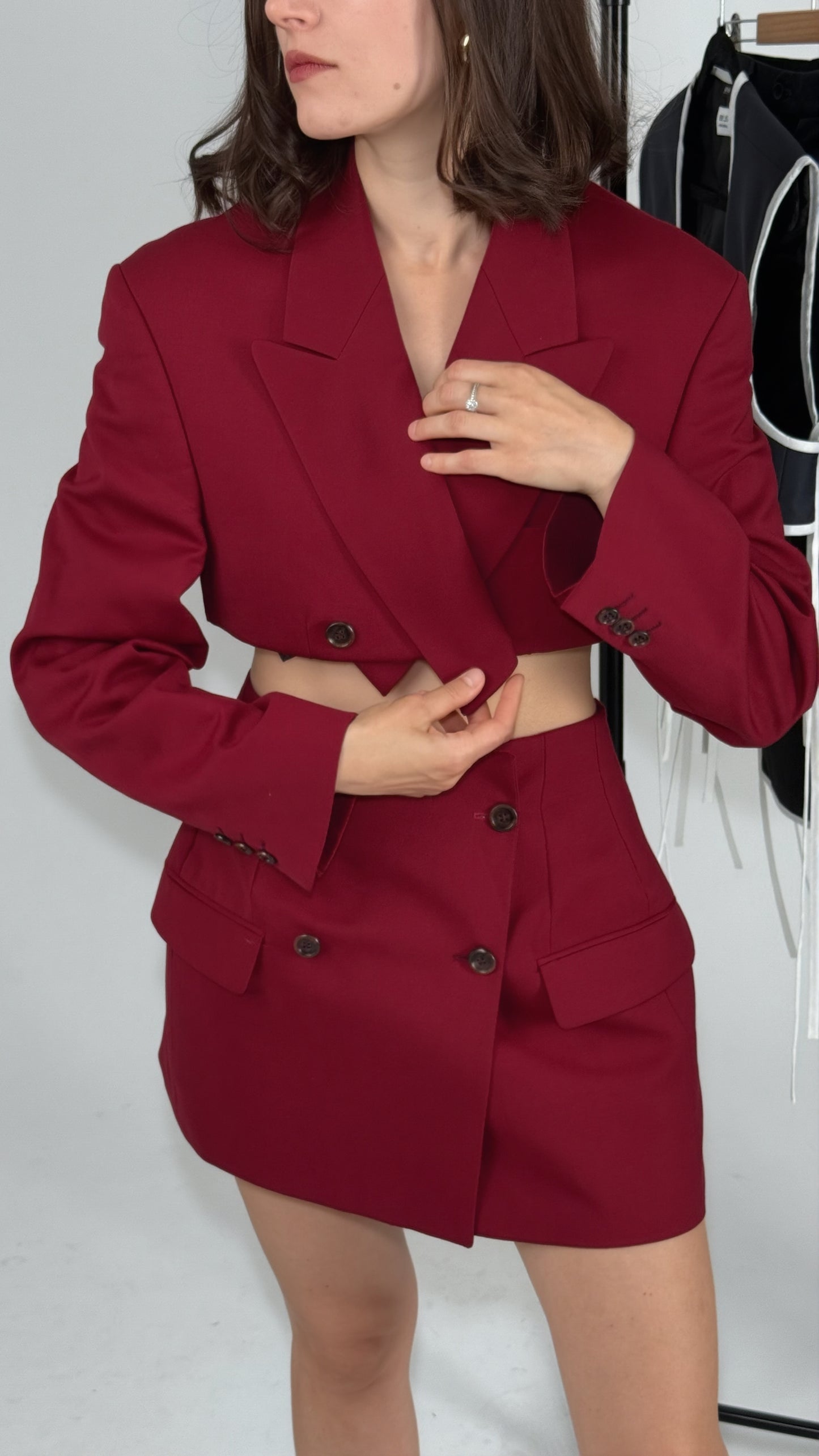 Reworked Burgundy Wool Suit