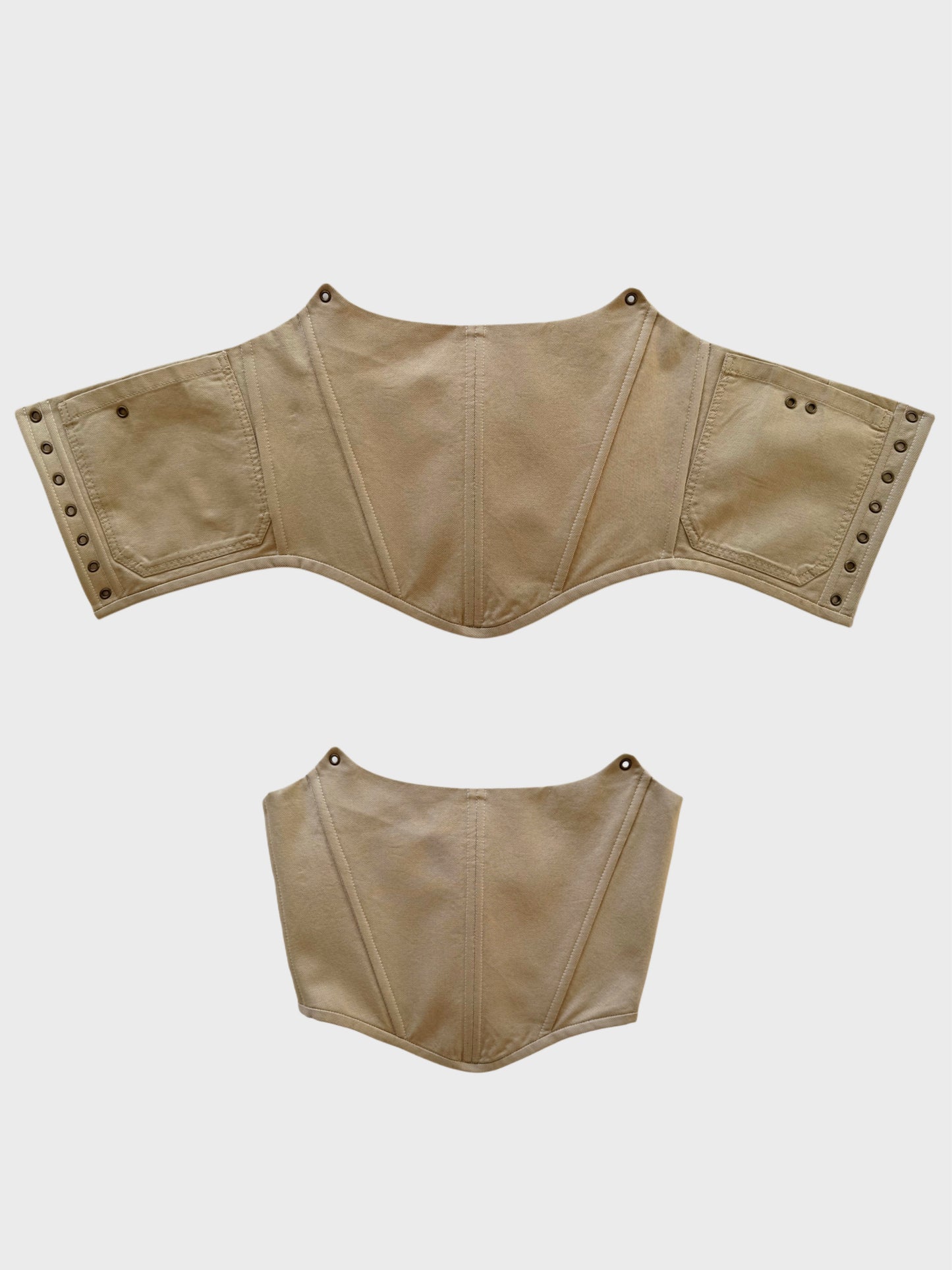 Beige Denim Corset