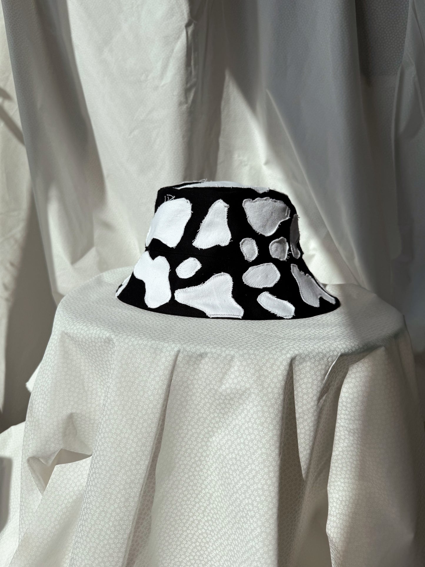 Black Patchwork Bucket Hat