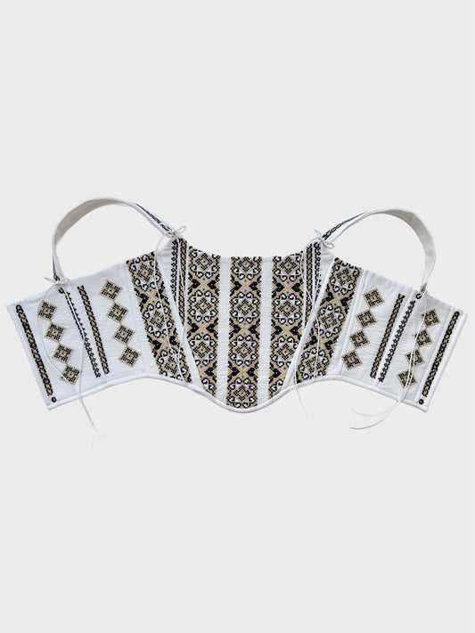 Romanian Folk Corset with geometric motifs