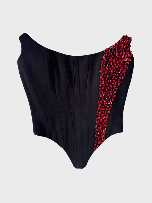 SCAR Corset in black and red reef stones [Pre-Order]