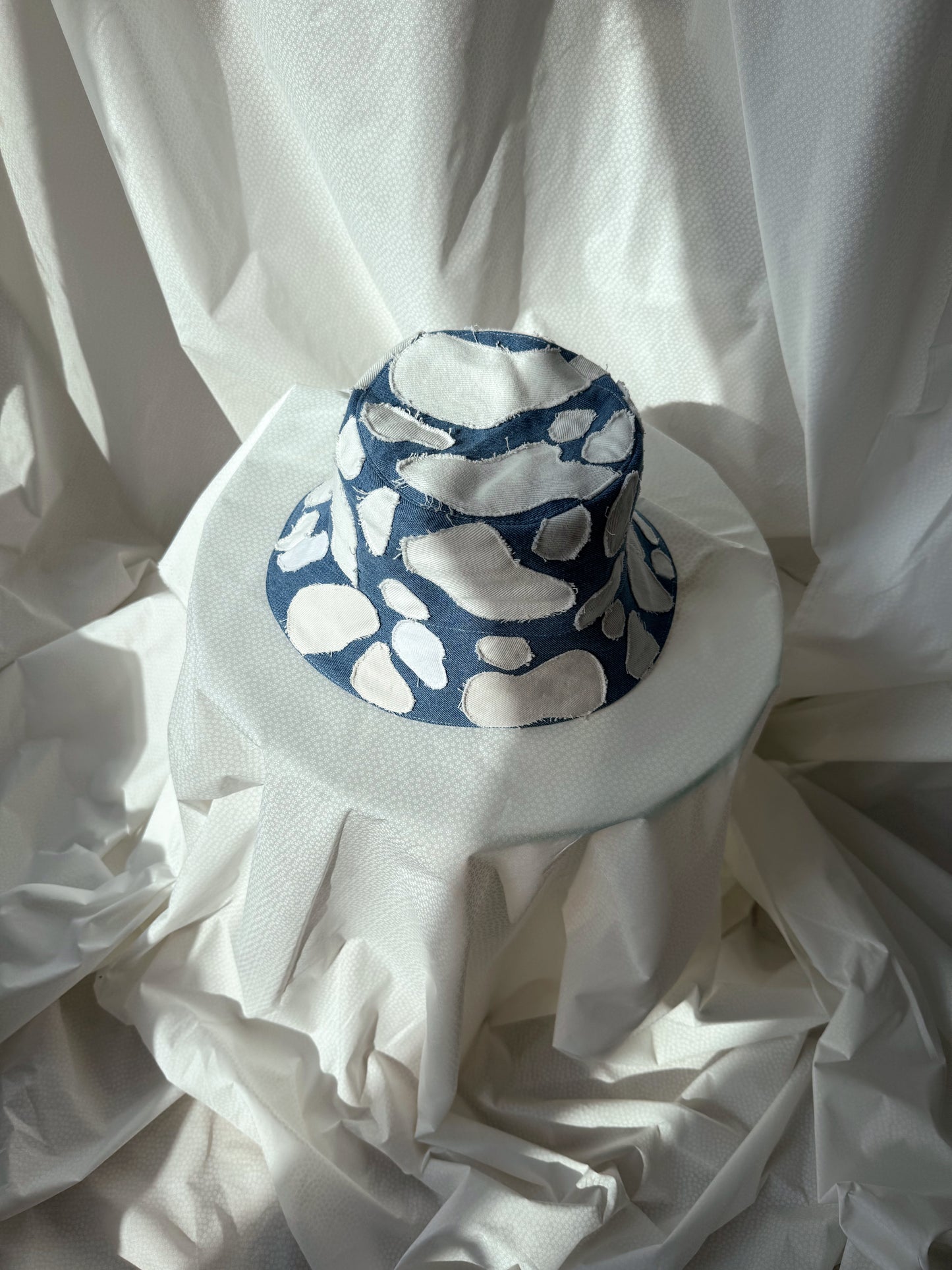 Blue Patchwork Bucket Hat