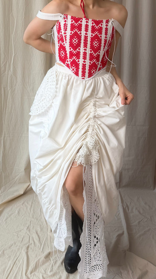 Romanian handwoven folk corset