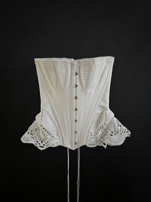 White Victorian crochet lace corset [Pre-Order]