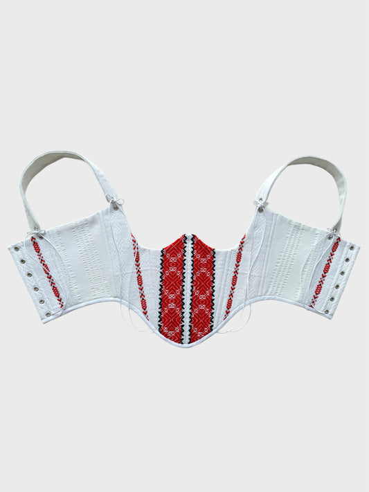 Romanian handwoven folk underbust corset