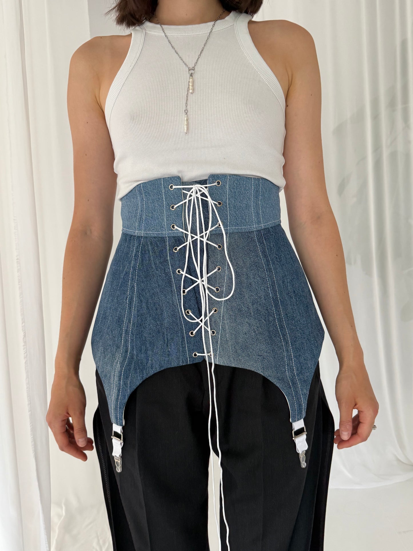 Blue Denim Corset Belt [Pre-Order]