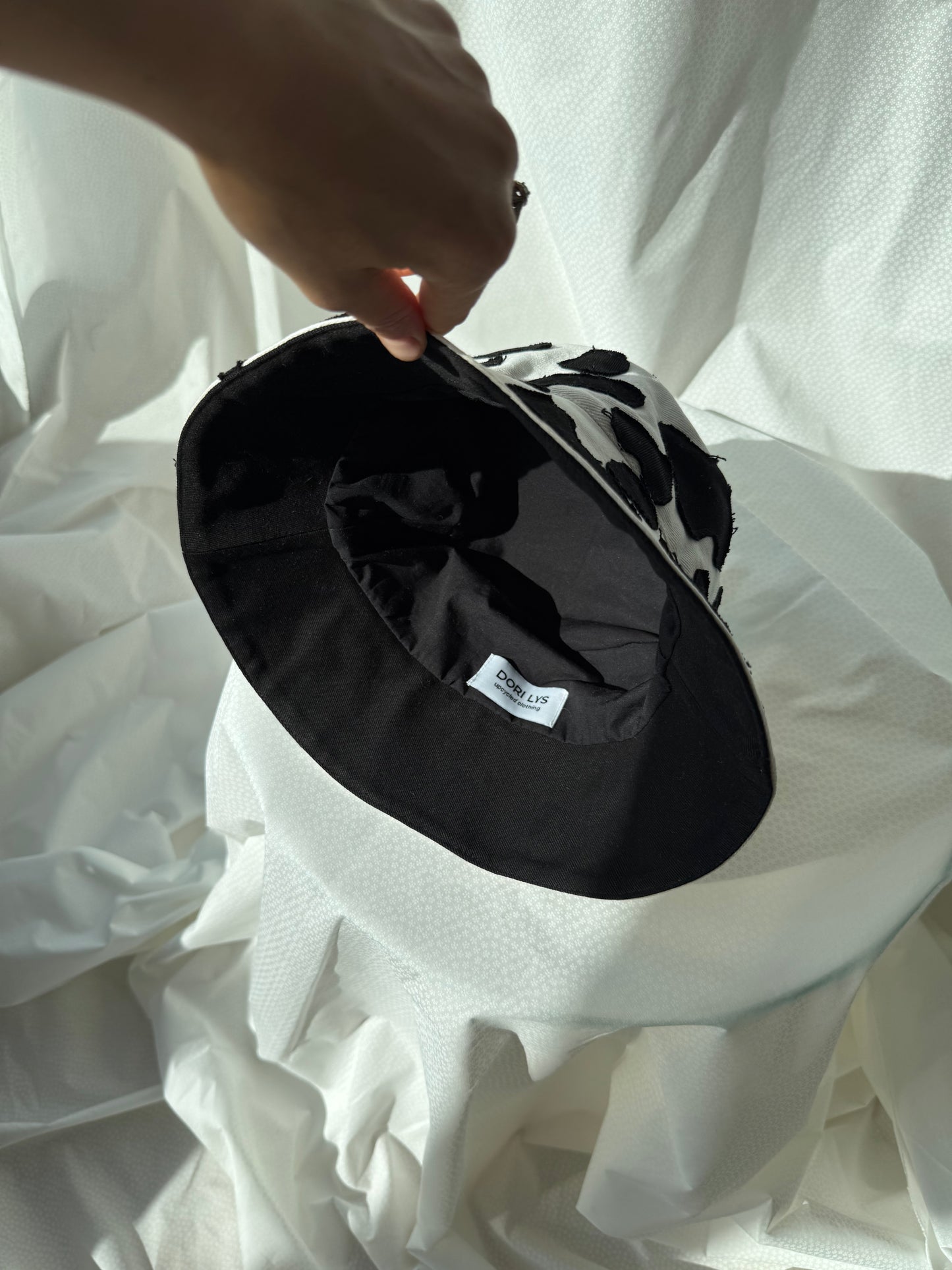White Patchwork Bucket Hat