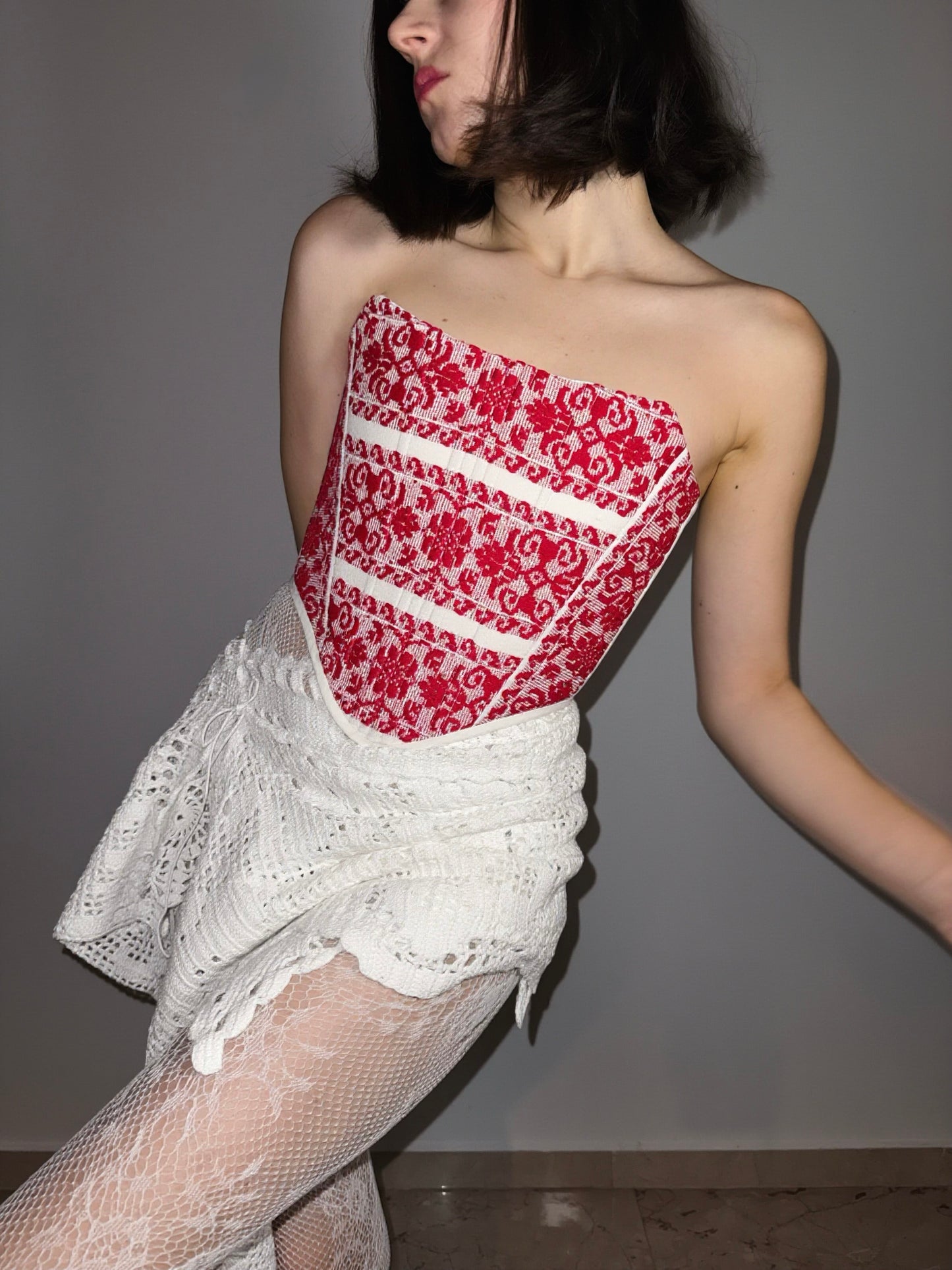 Romanian handwoven folk corset, XS