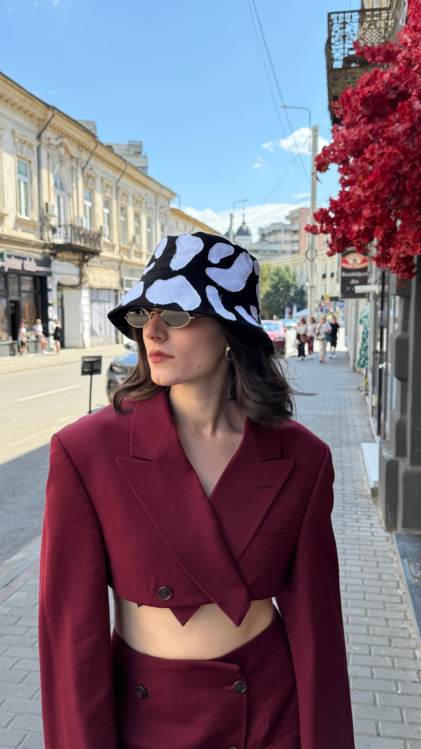 Black Patchwork Bucket Hat