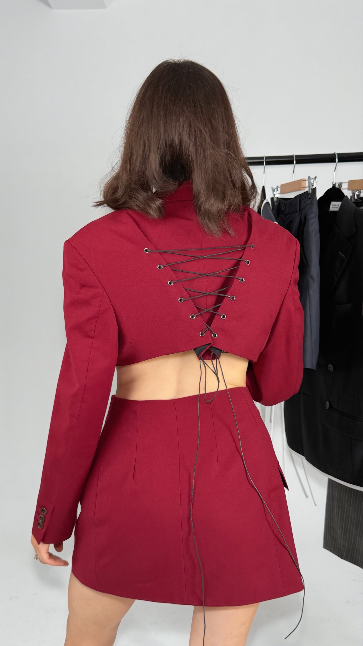 Reworked Burgundy Wool Suit