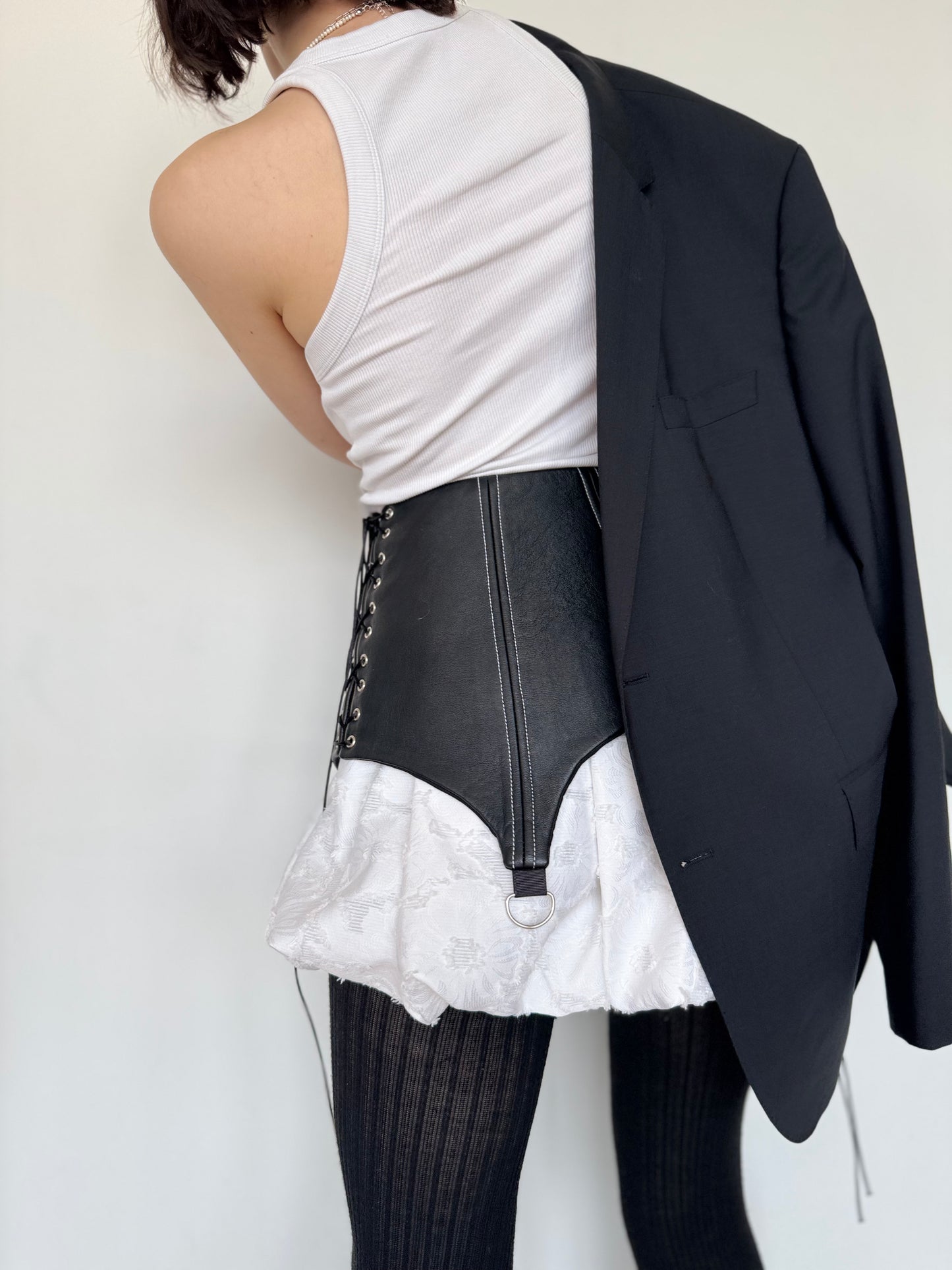 Black Genuine Leather Corset Belt [Pre-Order]