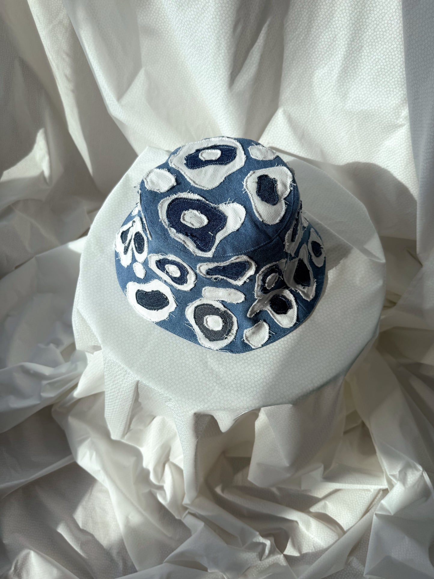 Blue Patchwork Bucket Hat