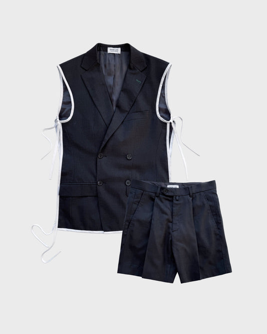 Reworked Black Wool Suit