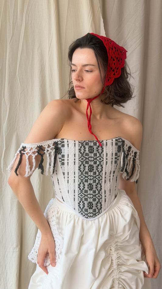 Romanian handwoven folk corset (without straps)