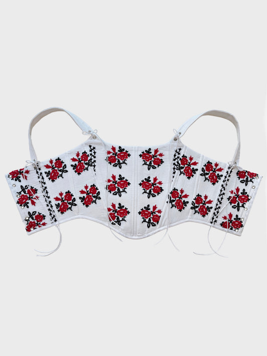 Romanian Folk Corset with floral motifs
