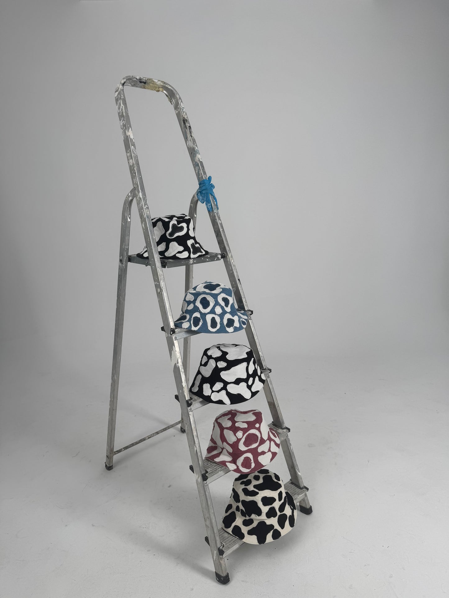 Blue Patchwork Bucket Hat