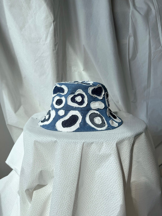 Blue Patchwork Bucket Hat