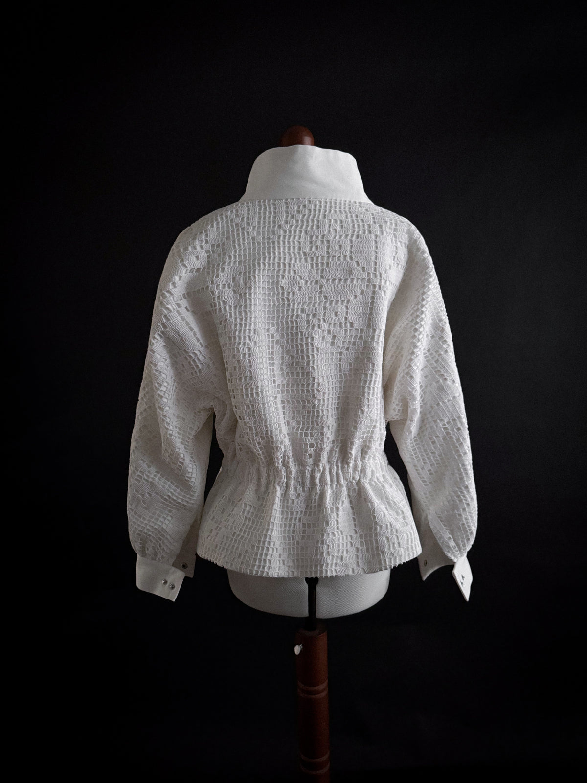 White crochet lace bomber jacket [Pre-Order]