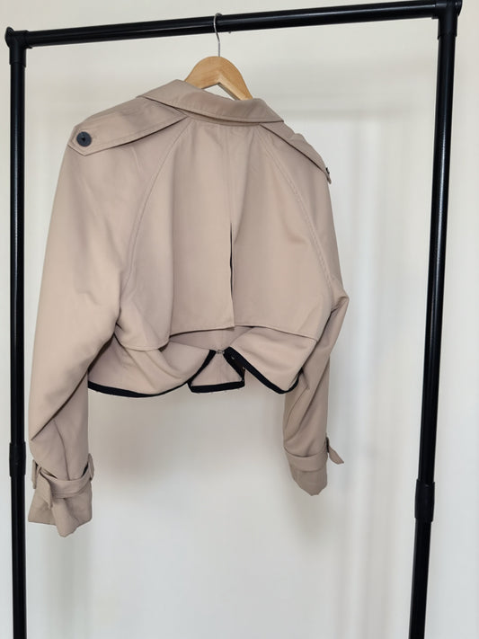 Beige Cropped Trench Coat