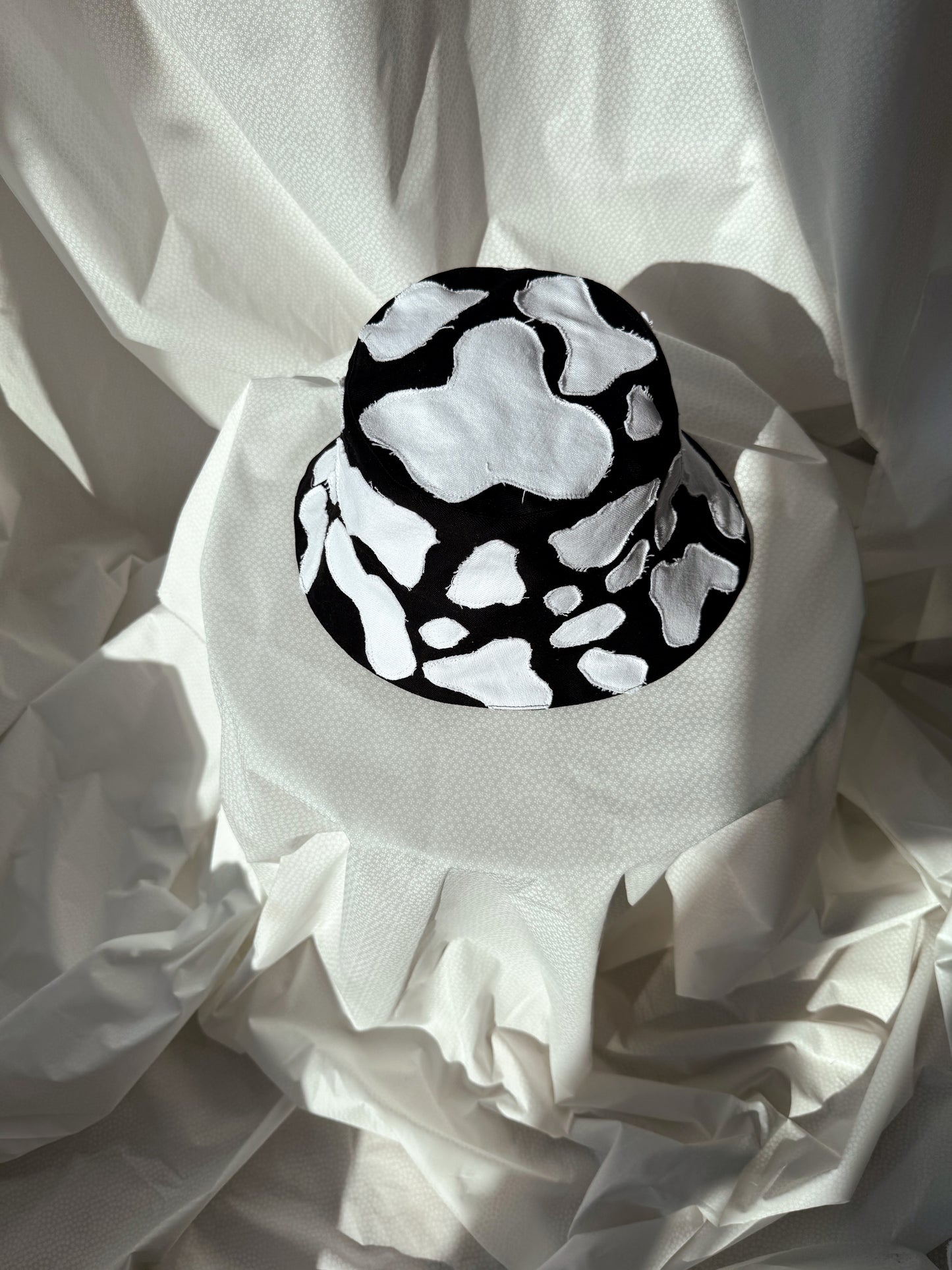 Black Patchwork Bucket Hat