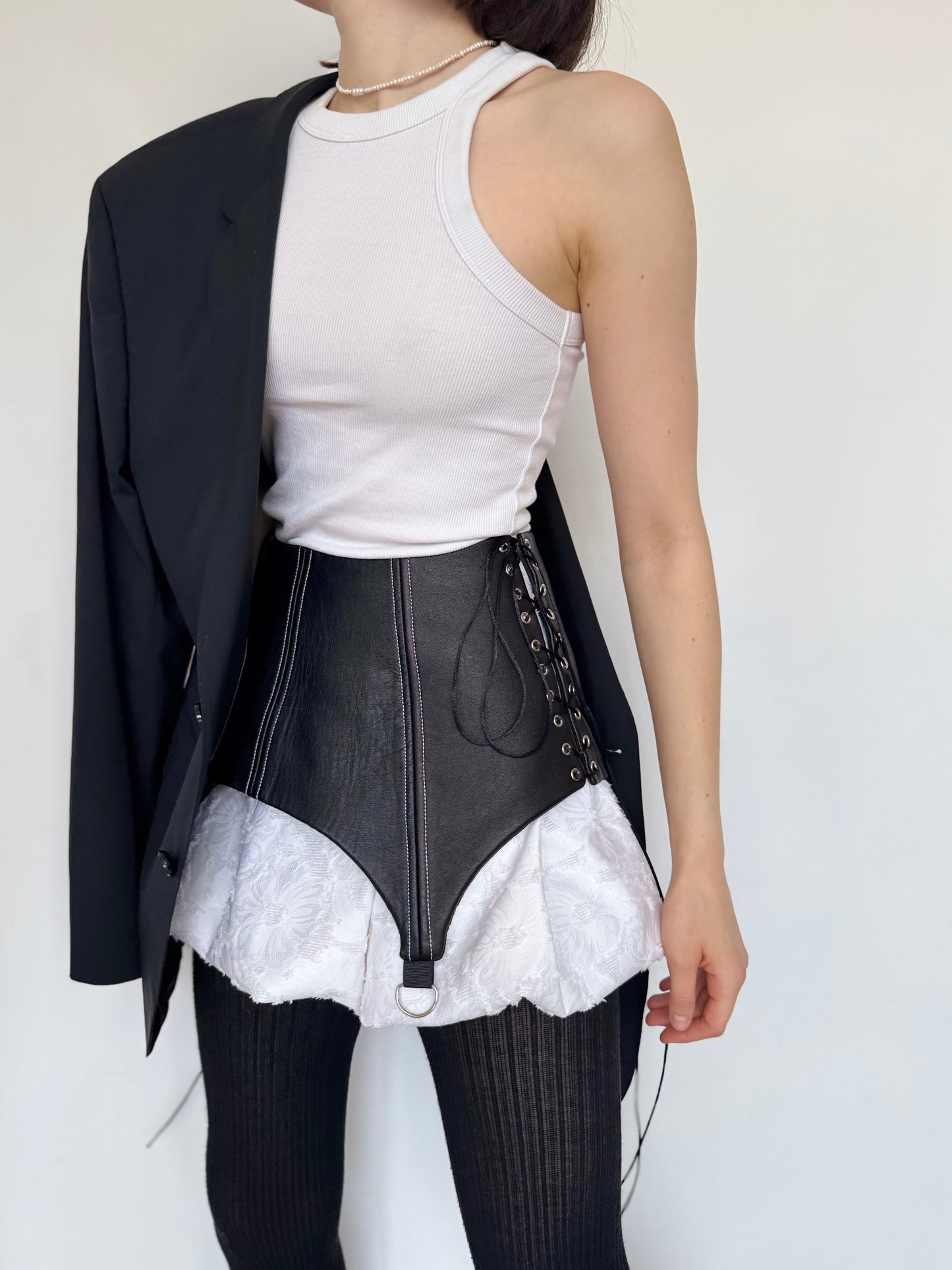 Black Genuine Leather Corset Belt [Pre-Order]