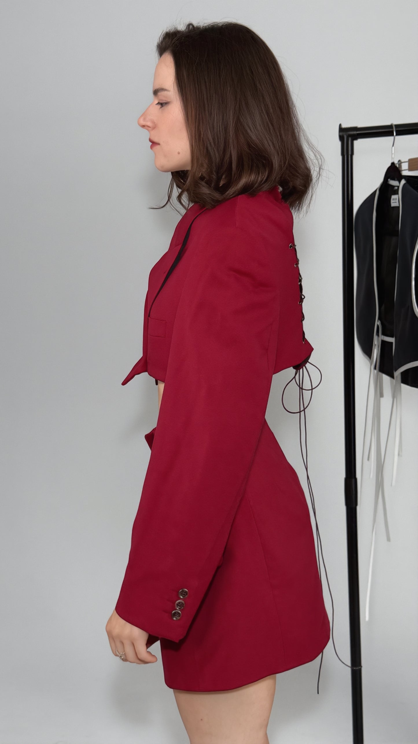 Reworked Burgundy Wool Suit