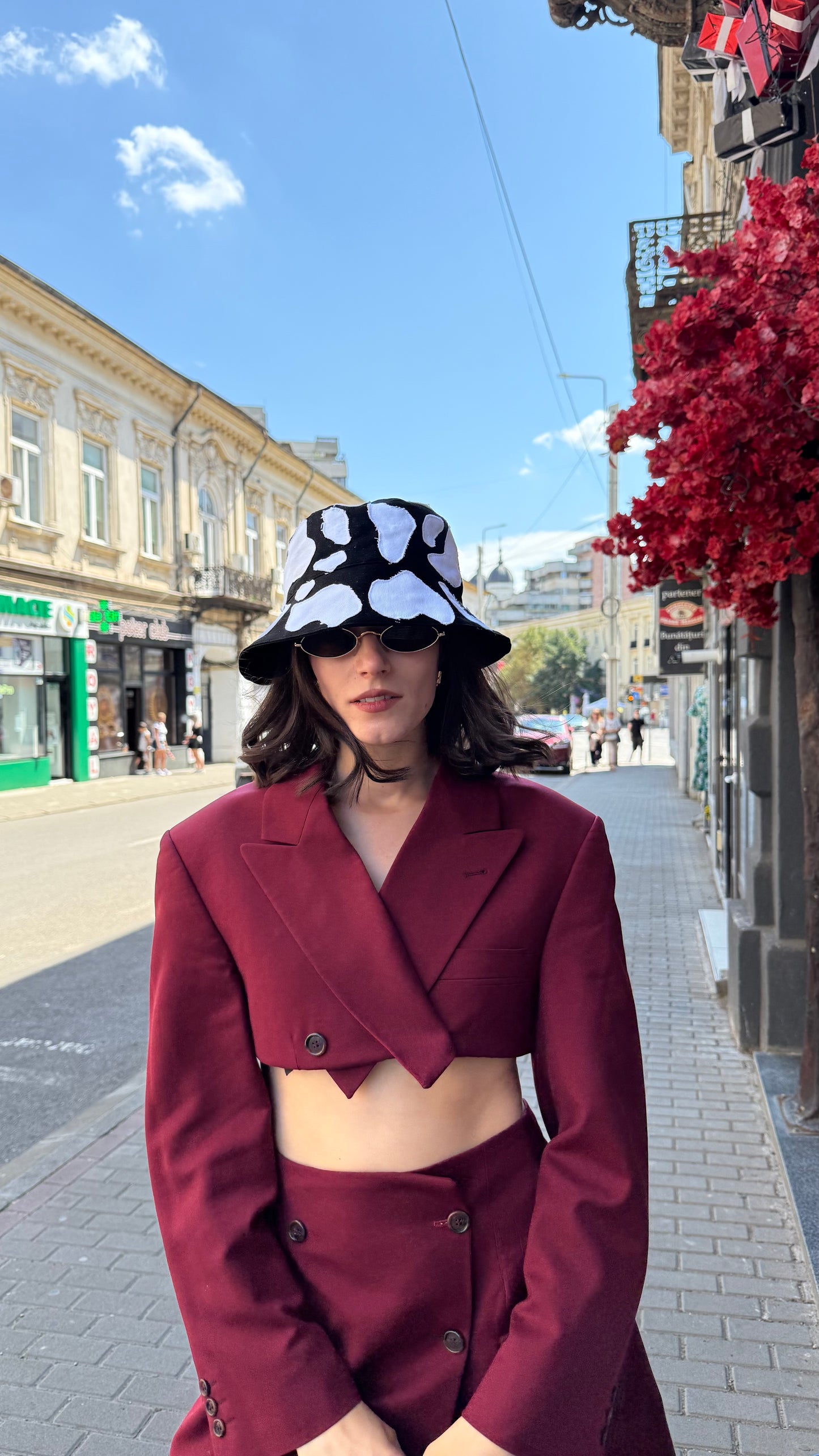Black Patchwork Bucket Hat