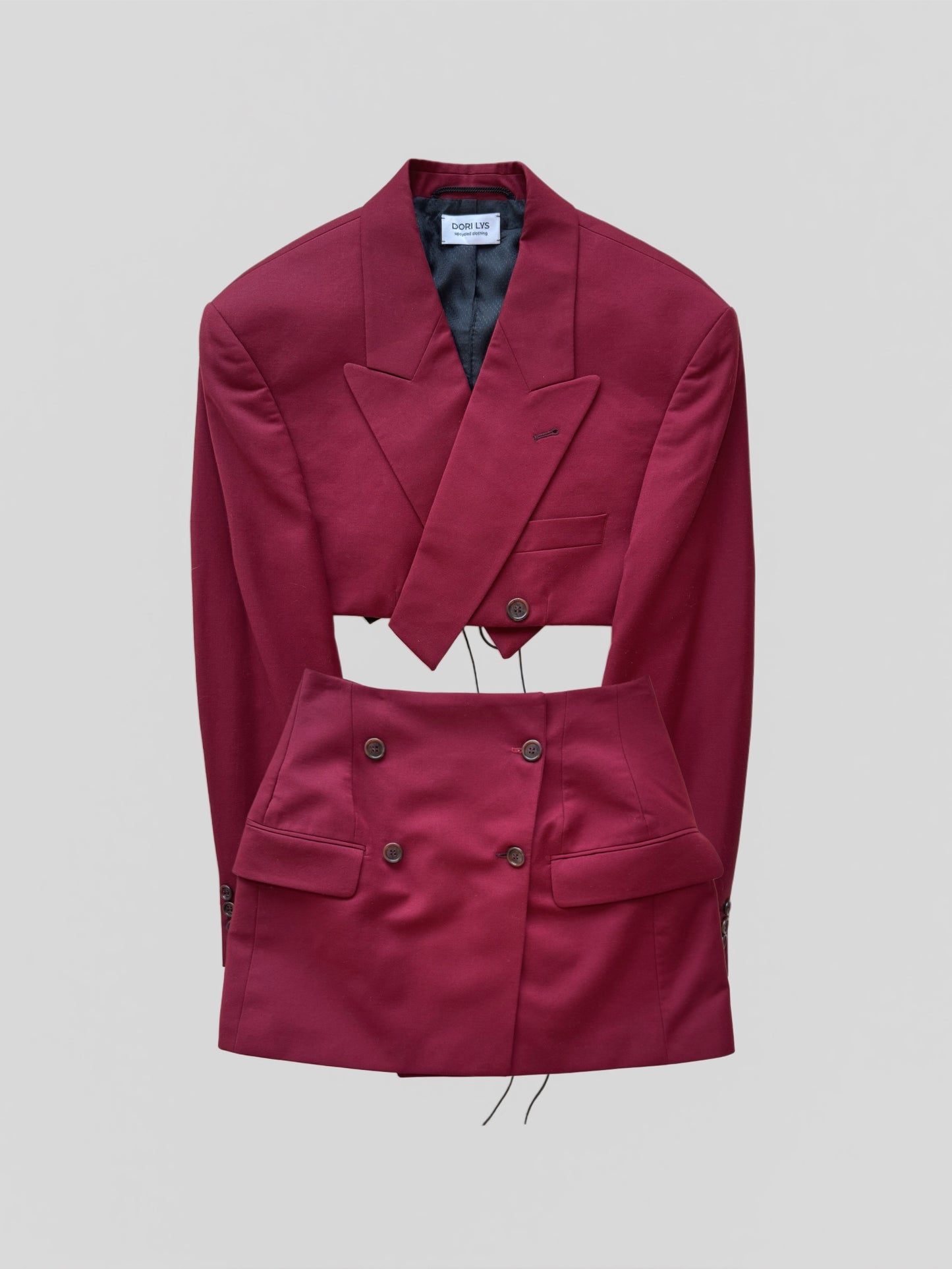 Reworked Burgundy Wool Suit