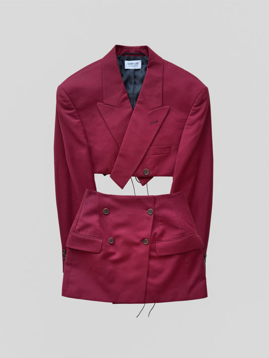 Reworked Burgundy Wool Suit