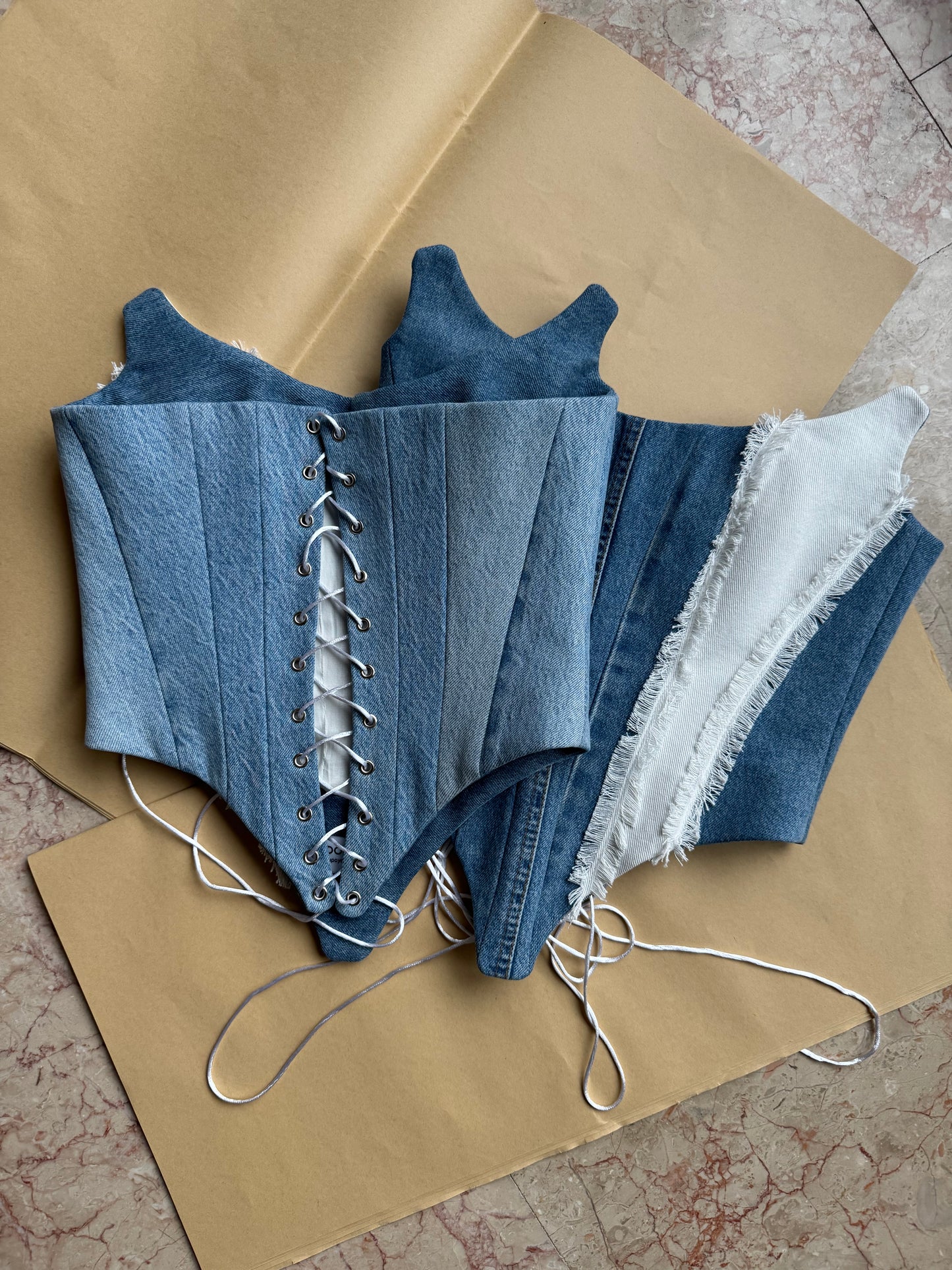 SCAR Corset in blue and white [Pre-Order]