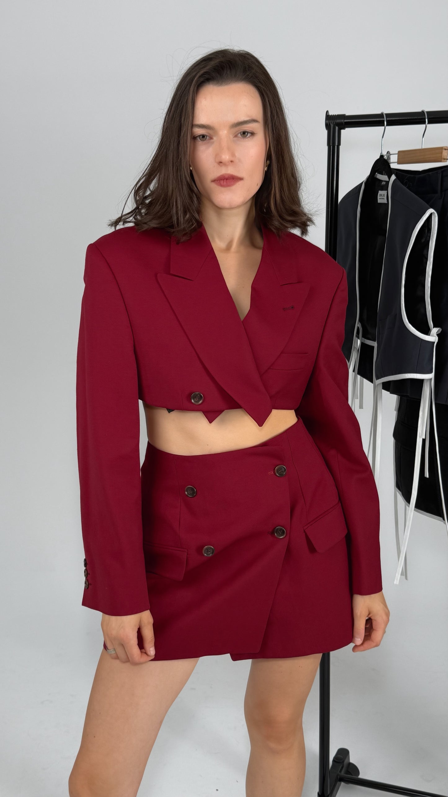 Reworked Burgundy Wool Suit