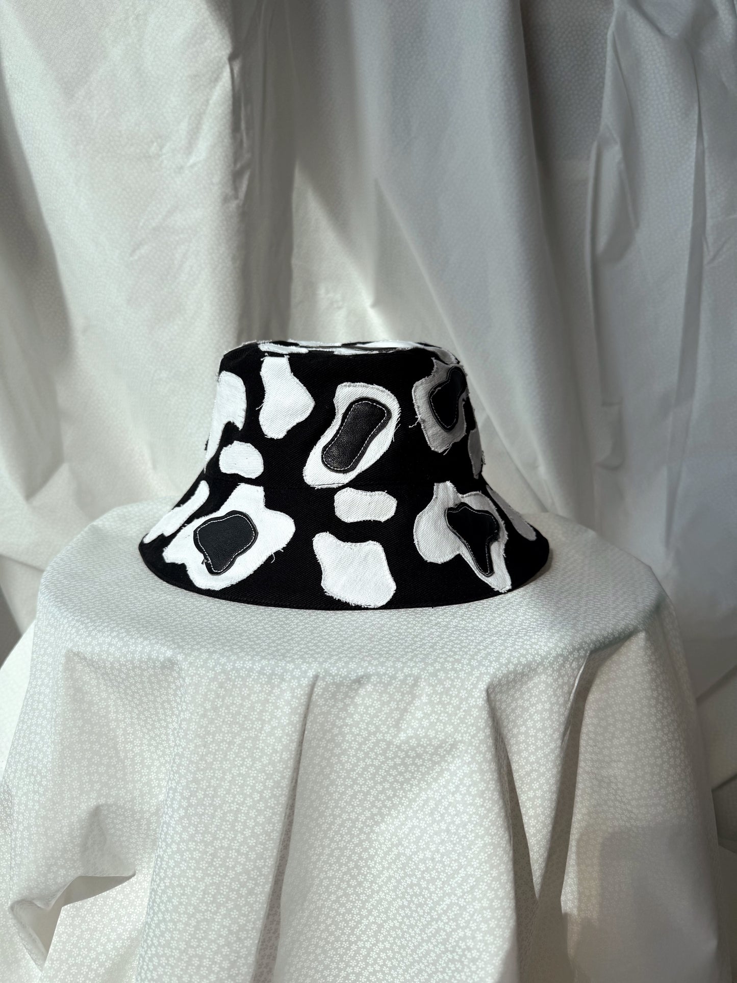 Black Patchwork Bucket Hat
