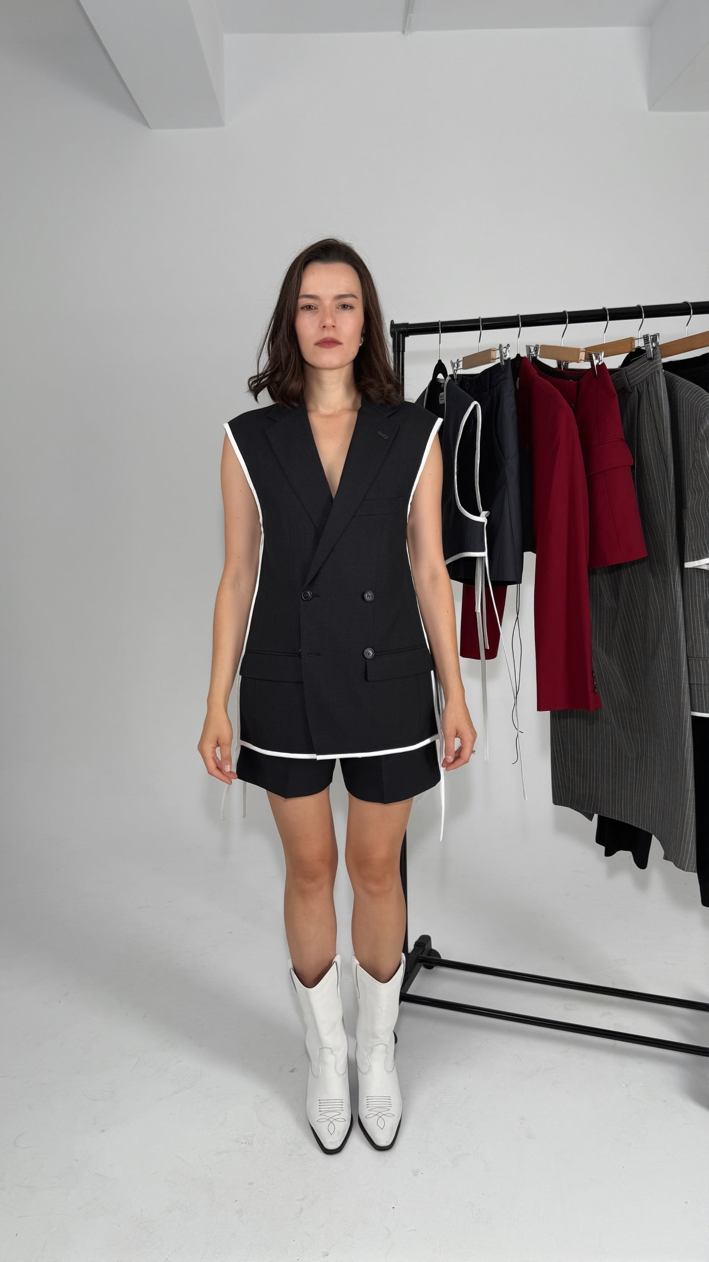 Reworked Black Wool Suit