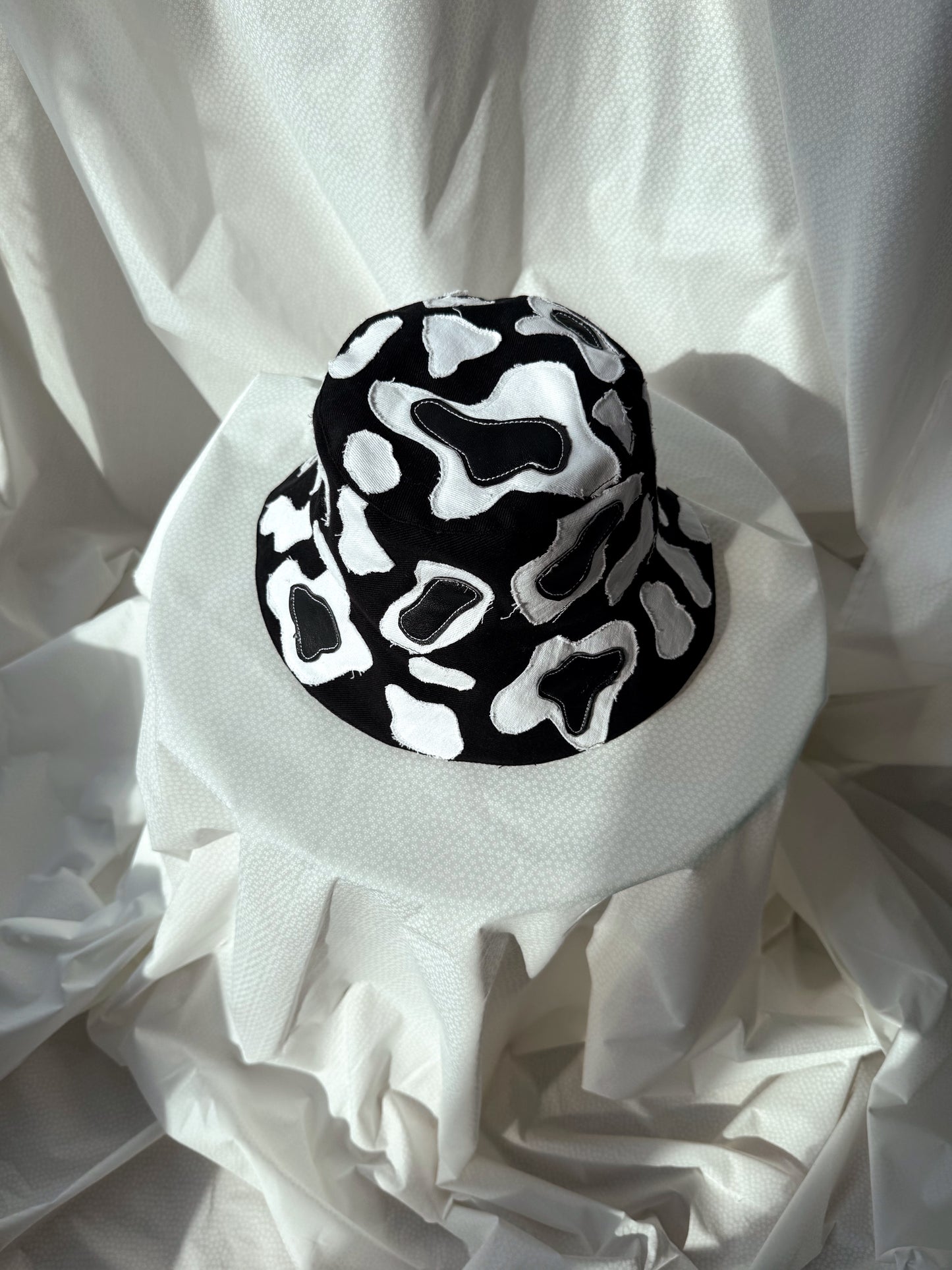 Black Patchwork Bucket Hat