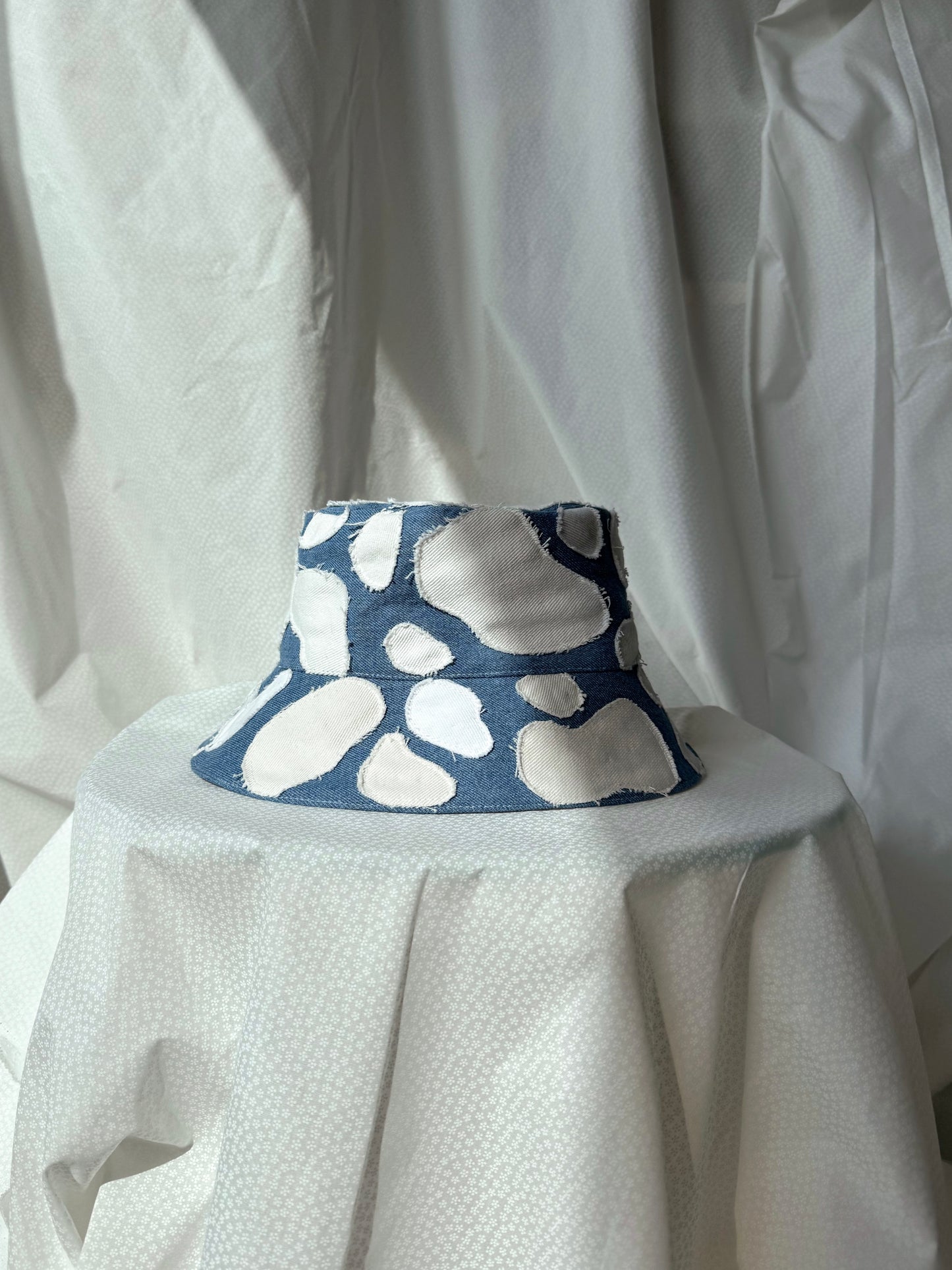 Blue Patchwork Bucket Hat