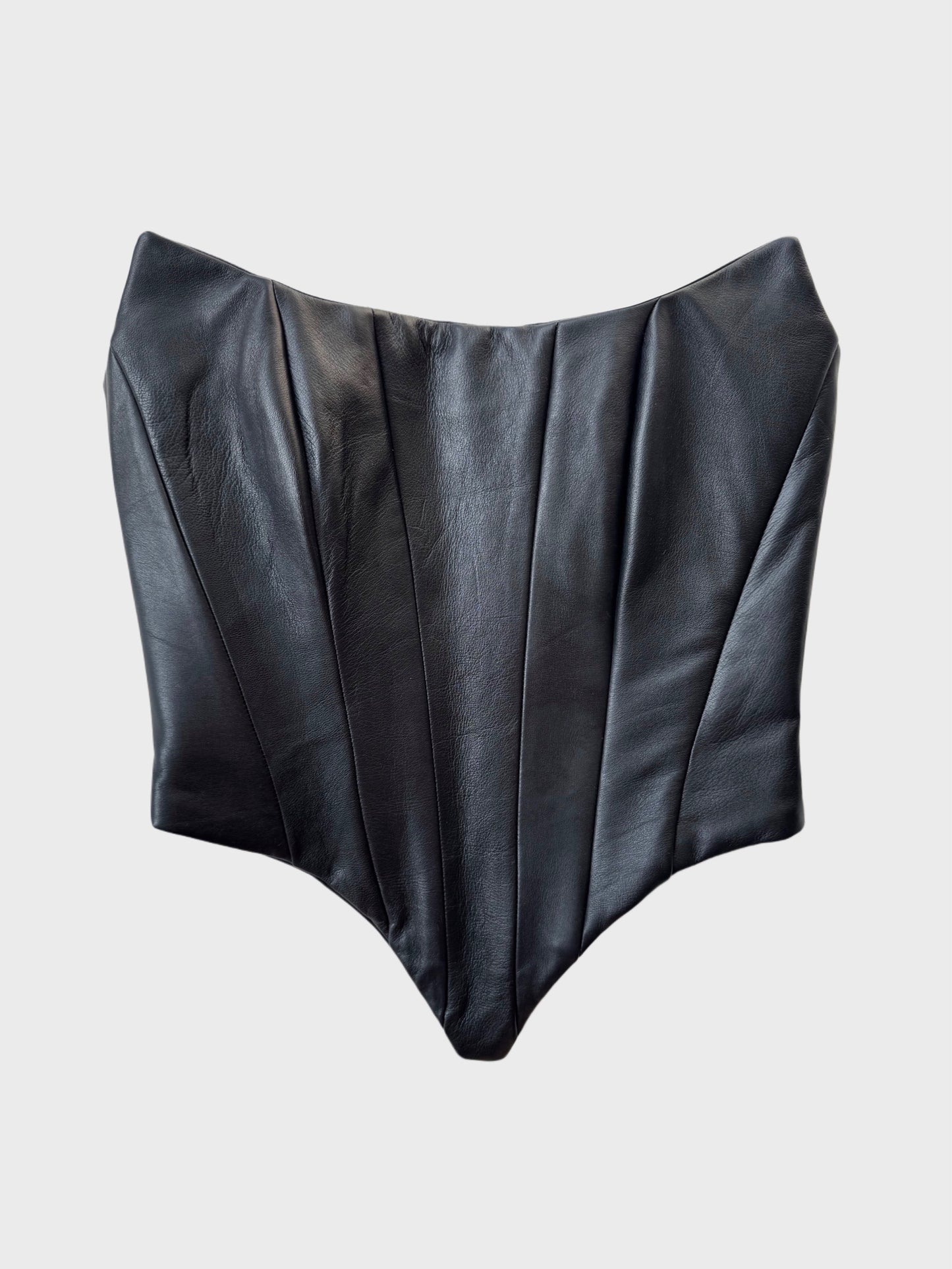 Black Genuine Leather Corset [Pre-Order]