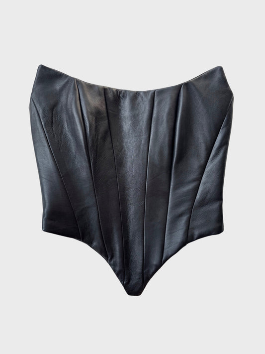 Black Genuine Leather Corset [Pre-Order]