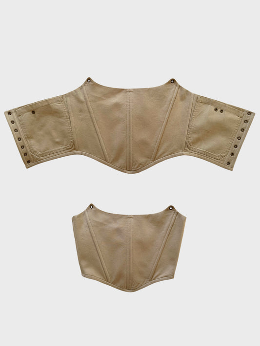 Beige Denim Corset