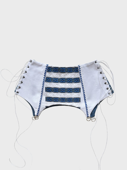 Romanian Folk Corset Belt with geometric motifs