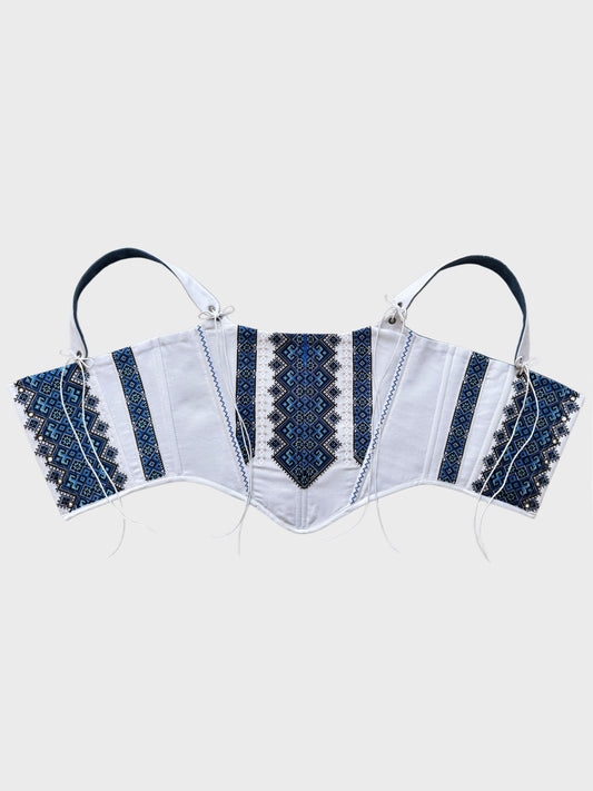 Romanian Folk Corset with geometric motifs