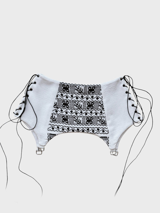 Romanian Folk Corset Belt with geometric motifs