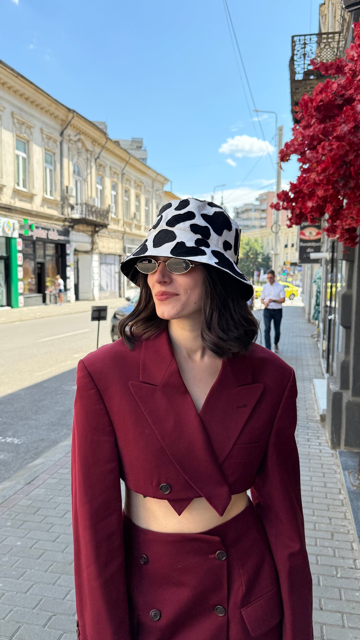 White Patchwork Bucket Hat
