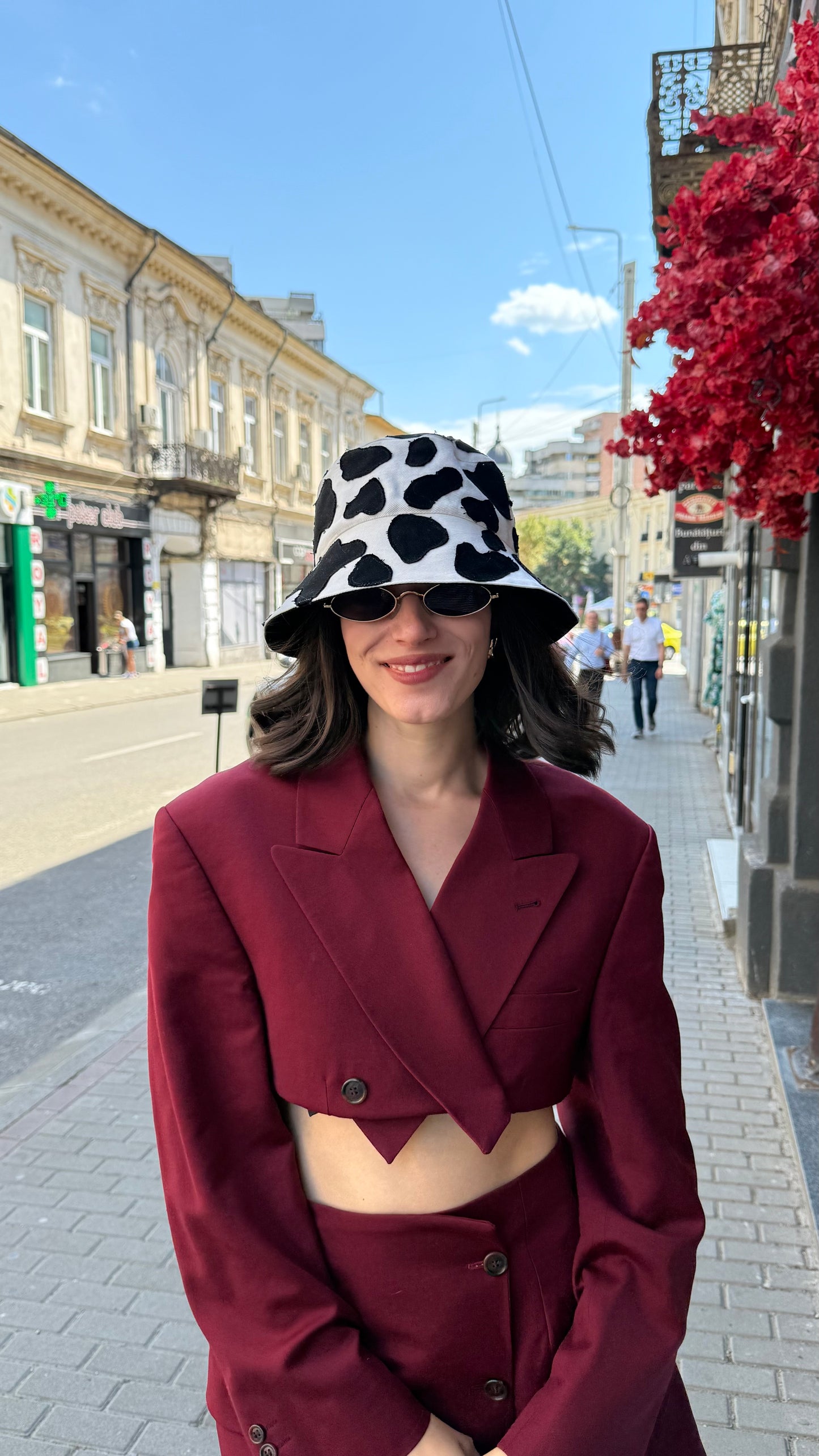 White Patchwork Bucket Hat