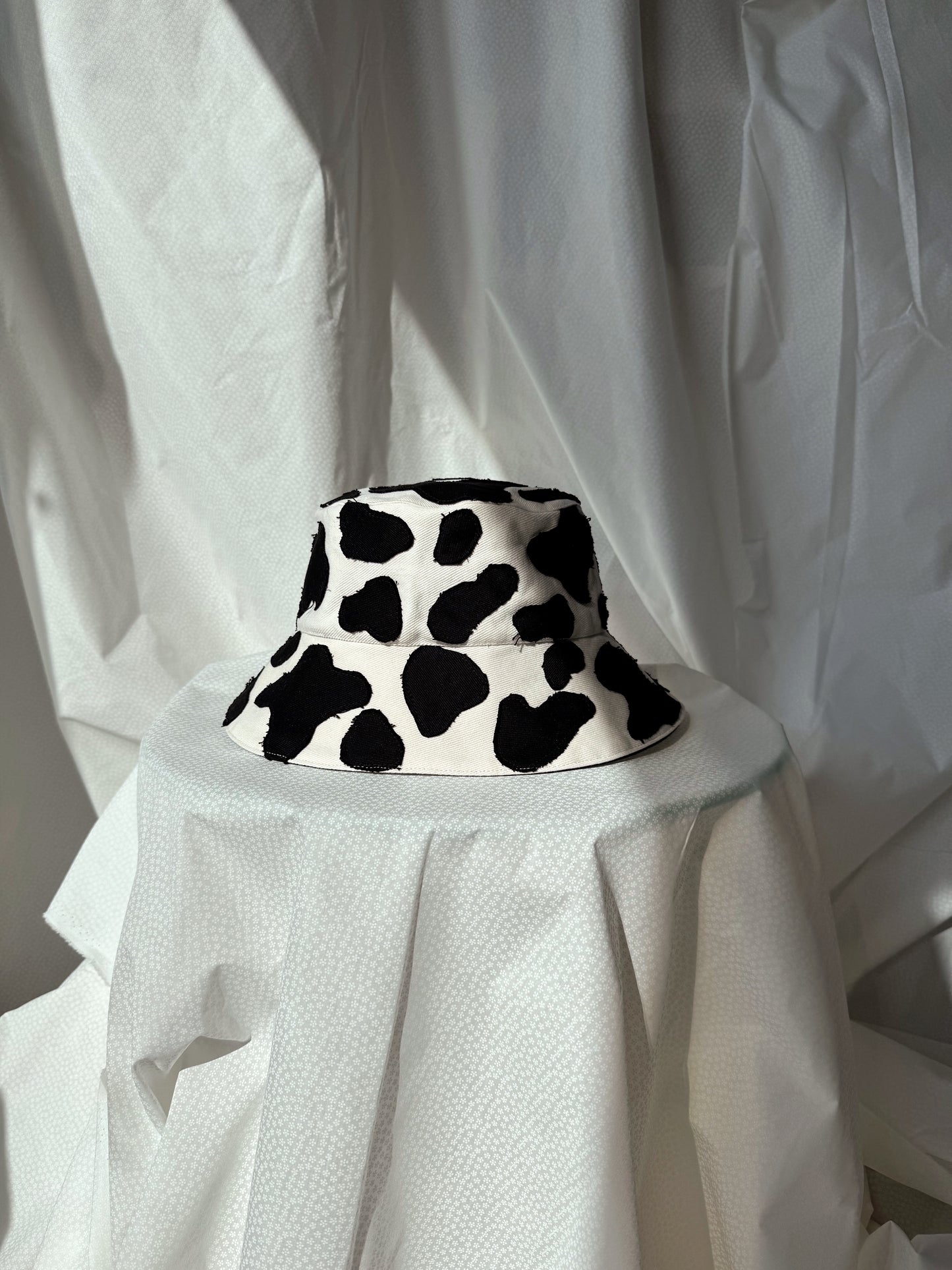 White Patchwork Bucket Hat