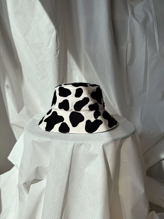 White Patchwork Bucket Hat